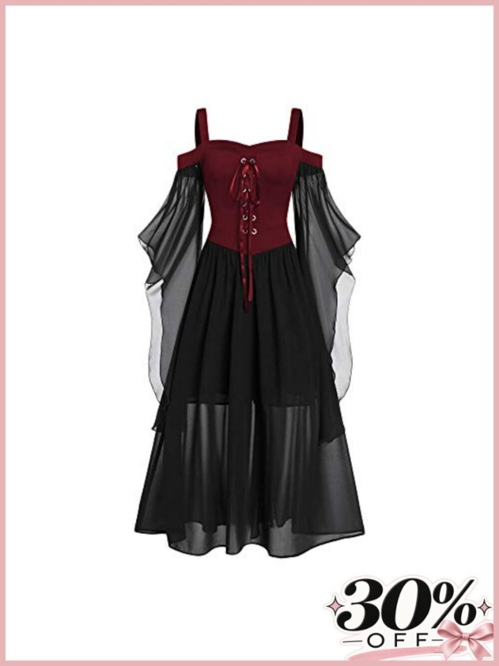 Plus Size Butterfly Sleeve Gothic Victorian Maxi Dress